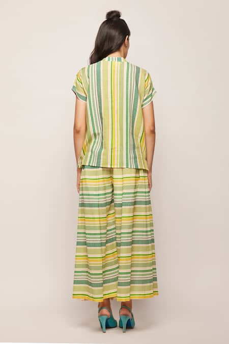Swati Vijaivargie Striped Patterned Pleated Pant 