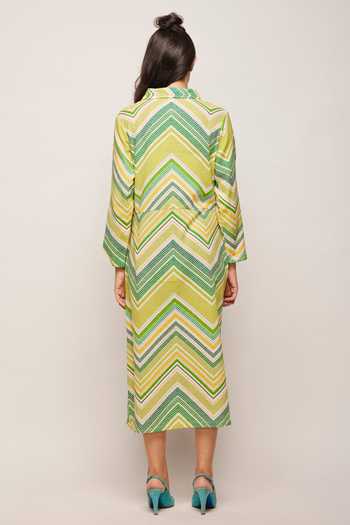 Swati Vijaivargie Chevron Patterned Jacket Dress 