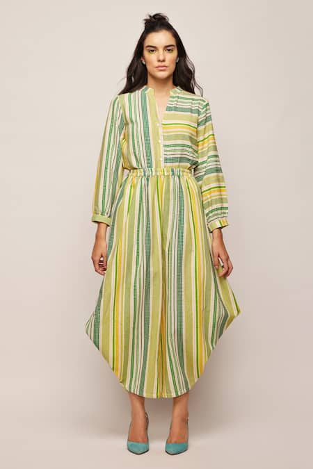 Swati Vijaivargie Stripe Patterned Jumpsuit 