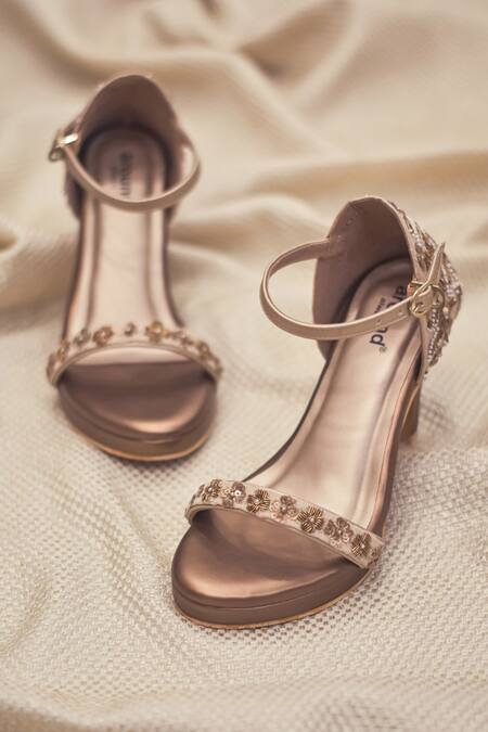 Shop online Viameera | Gold Heels Wedding | Ankle Strap | High Heels-gemektower.com.vn