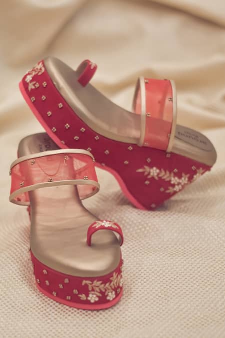 Shop_Around Always_Red Embroidery Mia Wedges _at_Aza_Fashions