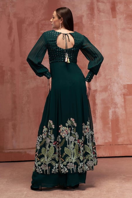 Suruchi Parakh Draped Jacket & Flared Pant Set 