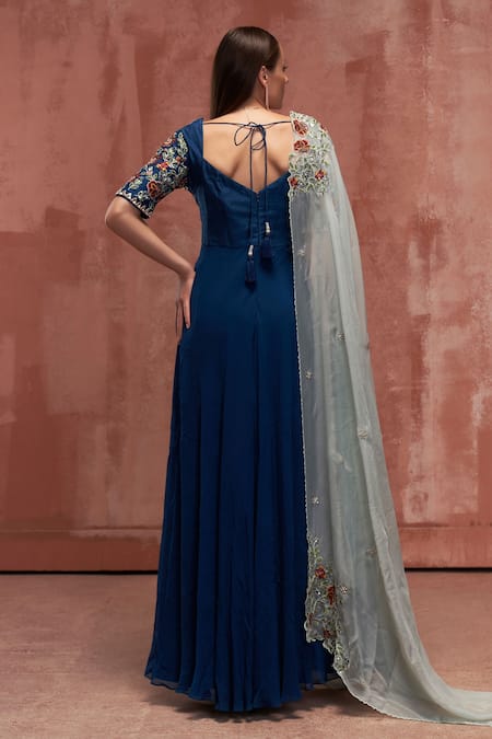 Suruchi Parakh Floral Embroidered Anarkali With Dupatta 