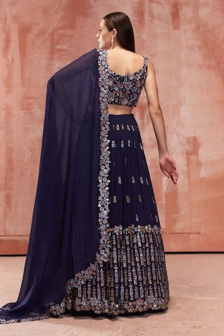 Suruchi Parakh Floral Embroidered Lehenga Set 