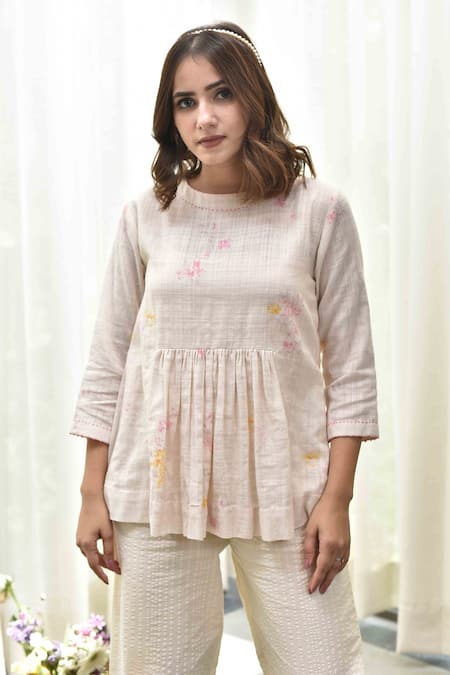 Tussah by Siddhi Shah Cotton Floral Print Top 