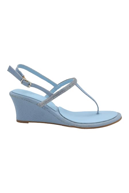 Buy Veruschka By Payal Kothari Blue Diamante Strappy Wedge Sandals Online at Aza Fashions Buy_Veruschka By Payal Kothari_Blue Diamante Strappy Wedge Sandals _Online_at_Aza_Fashions