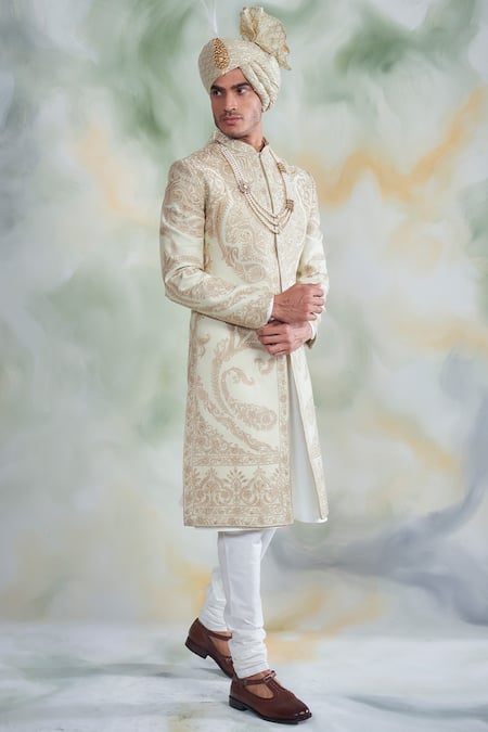 Gargee Designers Floral Embroidered Sherwani Set 