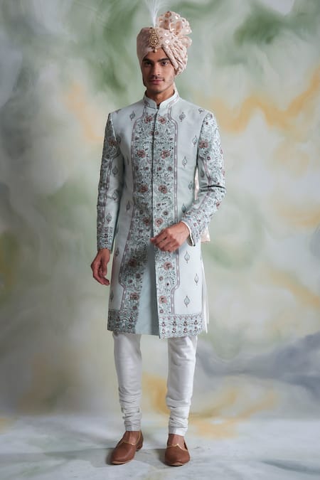 Gargee Designers Floral Embroidered Sherwani Set 