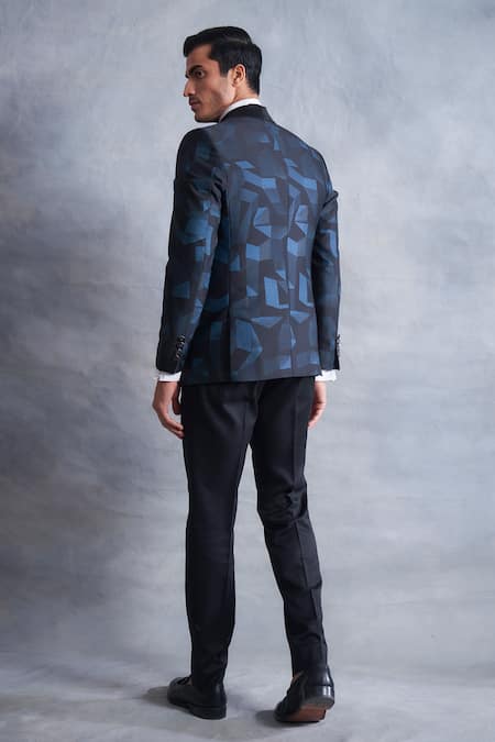 Gargee Designers Printed Tuxedo Jacket & Pant Set 