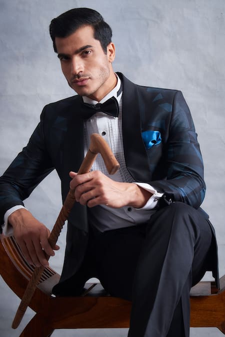 Blue and clearance black tuxedo jacket