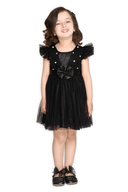 Buy_Saka Designs_Black Polyester Embellished Pearl Dress_Online_at_Aza_Fashions