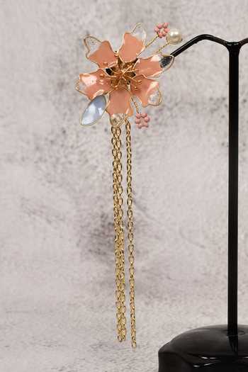 Buy_Khwaab By Sanjana Lakhani_Gold Plated Stone Asteria Floral Earrings_Online_at_Aza_Fashions