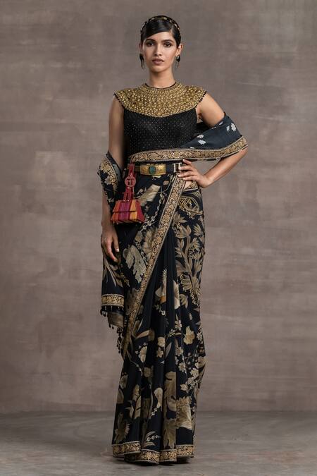 Clover Black Printed Patola Silk Saree – MySilkLove