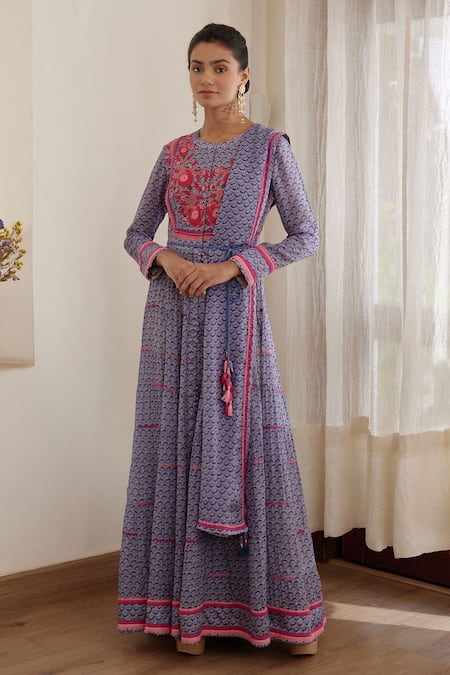 Shyam Narayan Prasad Printed Anarkali Set 