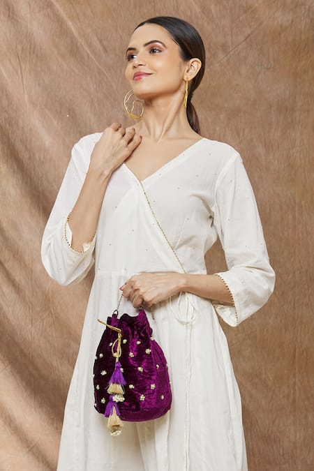 Buy Samyukta Singhania Yellow Sequin Floral Embroidered Potli Bag Online at Aza Fashions Buy_Samyukta Singhania_Yellow Sequin Floral Embroidered Potli Bag_Online_at_Aza_Fashions