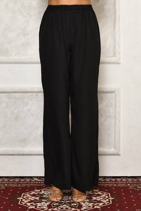 Aryavir Malhotra_Maroon Anarkali Georgette Embellishment Asymmetric And Palazzo Set _at_Aza_Fashions