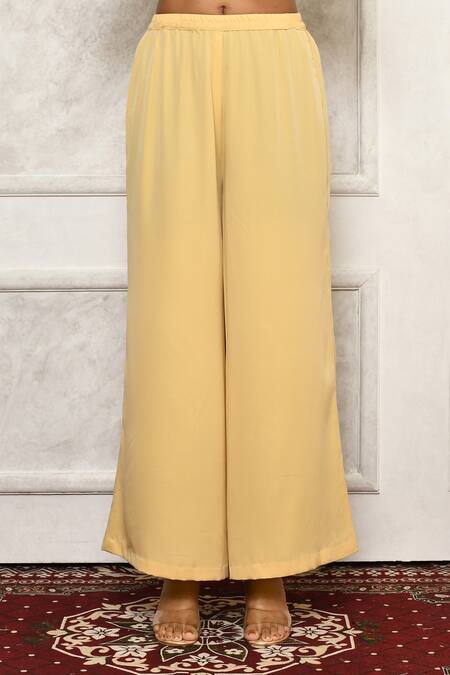 Shop_Aryavir Malhotra_Grey Kurtageorgette Palazzo Faux Jacket Style Angarkha Kurta And Set _Online_at_Aza_Fashions