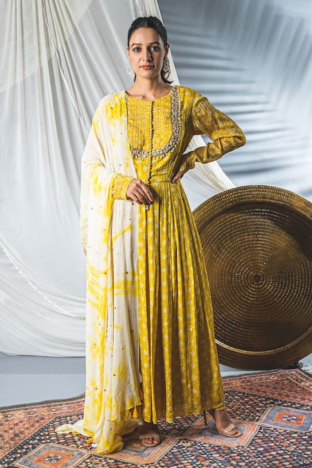 Soniya G Printed Anarkali With Dupatta 
