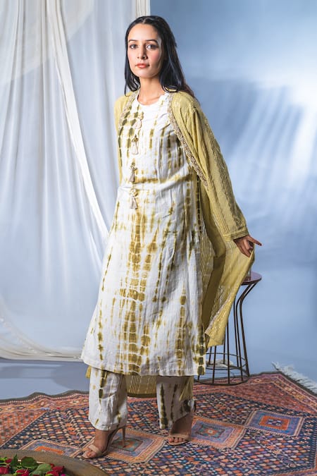 Buy_Soniya G_White Cotton Sequins, Beads Embellished Cape And Kurta Set For Kids_Online_at_Aza_Fashions