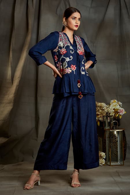 Sunita Nagi Embroidered Jacket & Culottes Set 