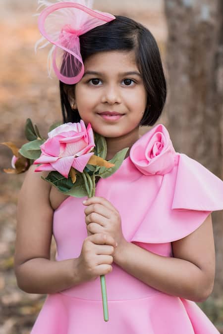 Toplove_Pink Neoprene One Shoulder Bodycon Dress _Online_at_Aza_Fashions