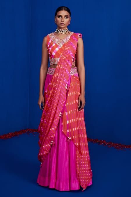 Handloom Banarasi Hot Pink Sona Rupa Zari Work Katan Silk Lehenga with  Jangla Dupatta and Brocade Blouse – WeaverStory