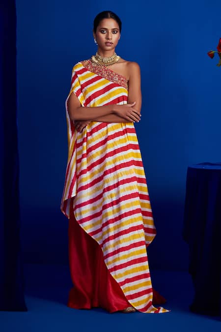 Pink City By Sarika Leheriya Cape Tunic & Sharara Set 