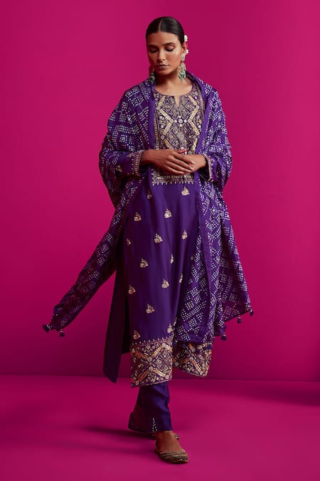 Pink City by Sarika Silk Chanderi Kurta Set 