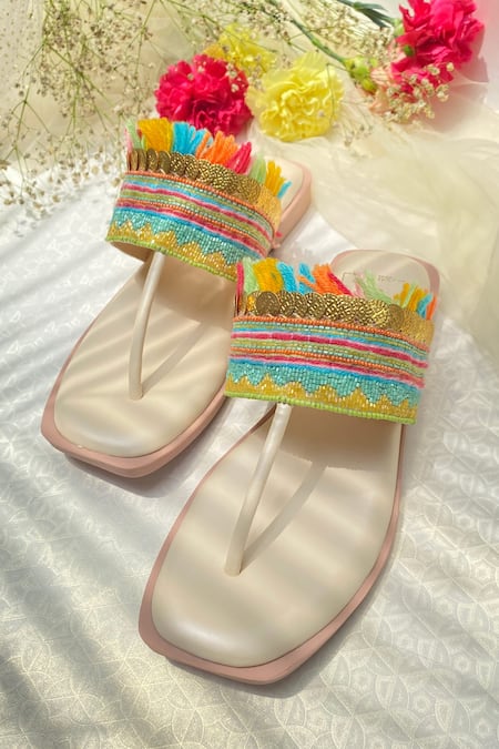 House of Vian Candilicious Embroidered T-Strap Flats 