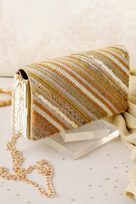 Buy The Purple Sack Gold Embroidery Farnama Embellished Clutch With Sling Online at Aza Fashions Buy_The Purple Sack_Gold Embroidery Farnama Embellished Clutch With Sling _Online_at_Aza_Fashions