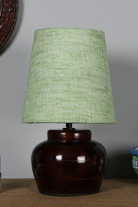Buy_Nakshikathaa - Homeware_Green Alloy Nirvana Bed Side Lamp _Online_at_Aza_Fashions