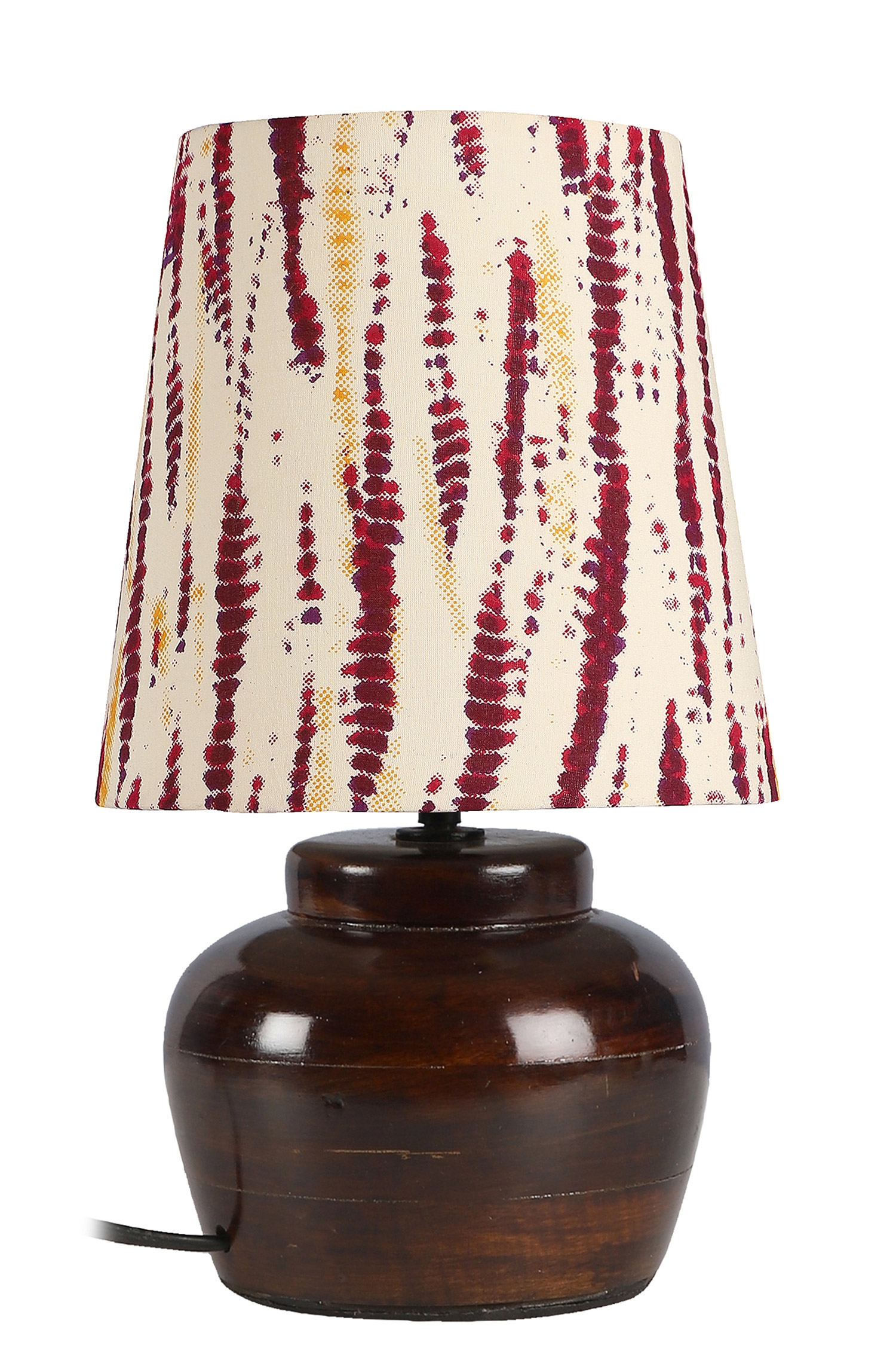 Shop_Nakshikathaa - Homeware_Brown Alloy Print Nirvana Bed Side Lamp _at_Aza_Fashions