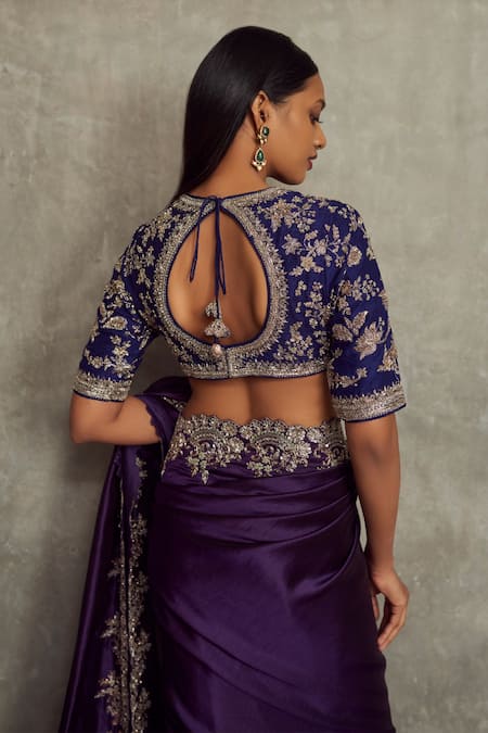 Jayanti Reddy Silk Saree With Embroidered Blouse 