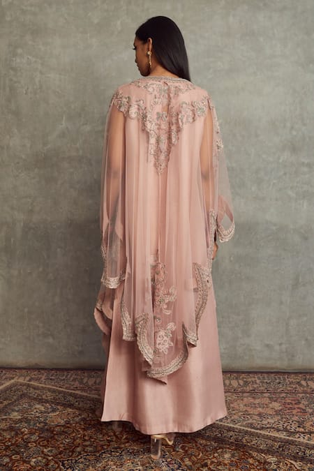 Jayanti Reddy Floral Embroidered Cape Set 