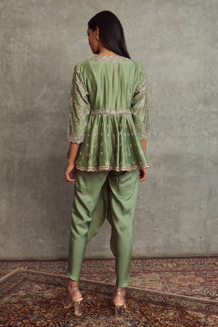 Jayanti Reddy Chanderi Silk Dhoti Pant Set 