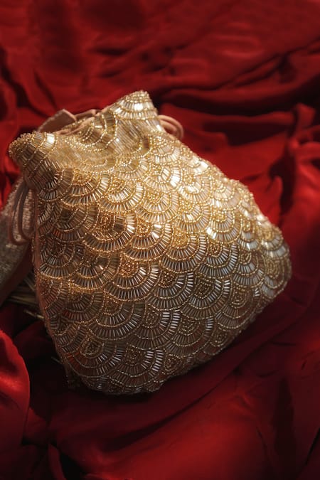 House Of Ekara Amber Embroidered Potli 