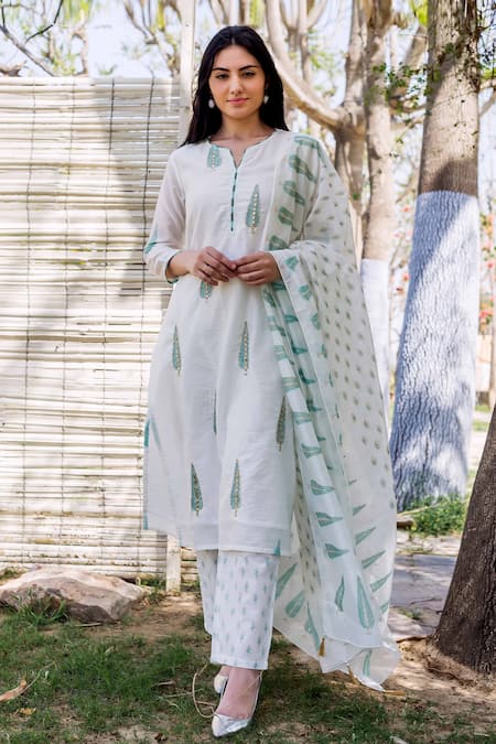Missprint Chanderi Block Print Kurta Set 