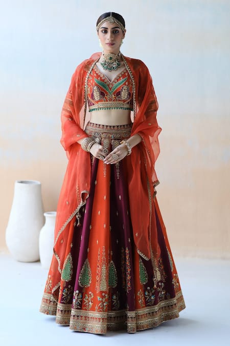 Aman Takyar Floral Embroidered Bridal Lehenga Set 