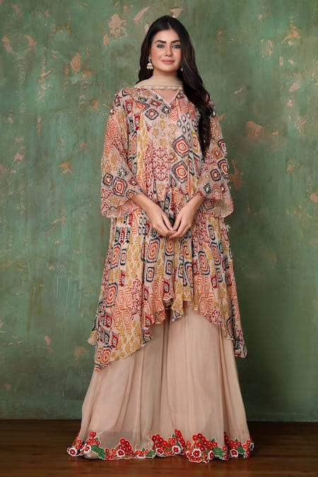 Preeti Jhawar Embroidered Kurta Sharara Set 