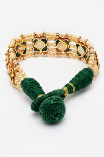 Buy Dugran By Dugristyle Gold Plated Pearls, Stones Kundan Embellished Bracelet Online at Aza Fashions Buy_Dugran By Dugristyle_Gold Plated Pearls, Stones Kundan Embellished Bracelet _Online_at_Aza_Fashions