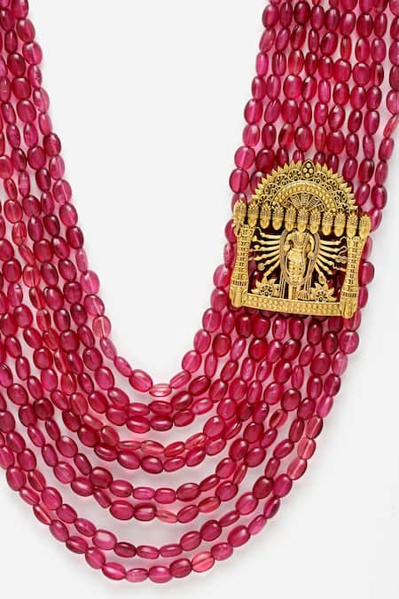 Buy_Dugran By Dugristyle_Gold Plated Stone Embellished Layered Necklace _Online_at_Aza_Fashions