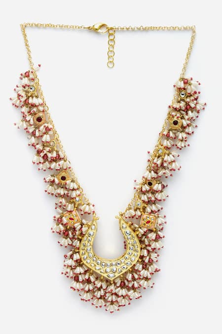 Dugran By Dugristyle Pearl Embellished Pendant Necklace 