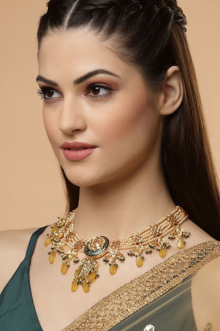 Dugran By Dugristyle Kundan Embellished Pendant Necklace