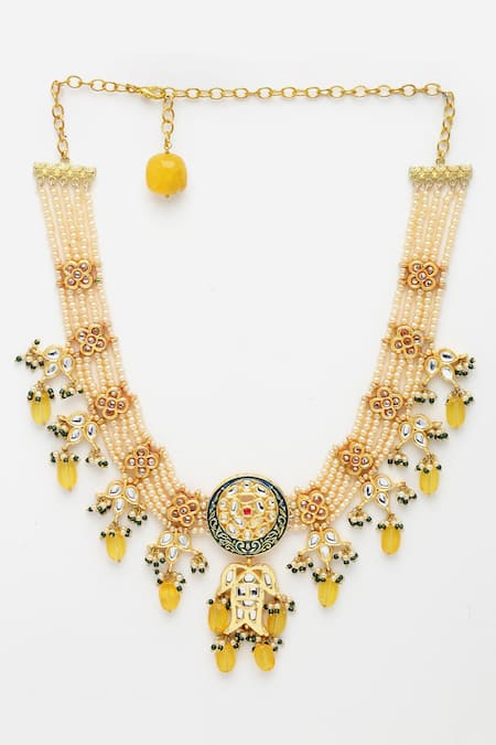 Dugran By Dugristyle Kundan Embellished Pendant Necklace 