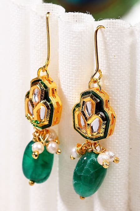 EMERALD PAVE BAGUETTE DROP EARRINGS – SHAY JEWELRY