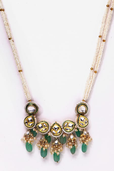 Dugran By Dugristyle_Gold Plated Kundan Pendant Necklace _Online_at_Aza_Fashions