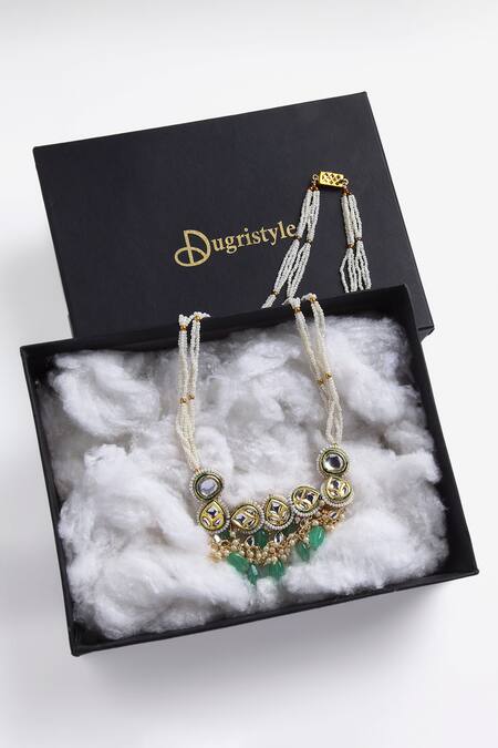 Buy_Dugran By Dugristyle_Gold Plated Kundan Pendant Necklace _Online_at_Aza_Fashions