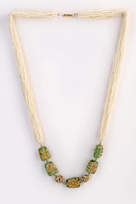 Dugran By Dugristyle Gold Plated Pearl Embellished Layered Necklace 