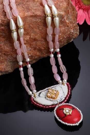 Dugran By Dugristyle Gold Plated Beaded Pendant Necklace Online at Aza Fashions Dugran By Dugristyle_Gold Plated Beaded Pendant Necklace _Online_at_Aza_Fashions