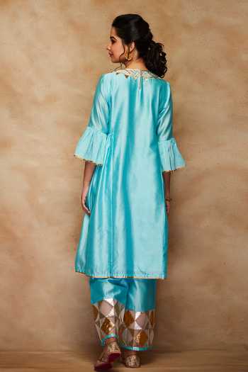 Gulabo By Abu Sandeep Gota Embroidered Gathered Kurta 